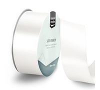 Vaessen Creative Cinta de Raso Blanco - 20 m x 38 mm - para Lazos, Regalos, Decoraciones, Boda, Atrapasueños y más Manualidades