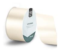 Vaessen Creative Cinta de Raso Blanco Antiguo - 20 m x 50 mm - para Lazos, Regalos, Decoraciones, Boda, Atrapasueños y más Manualidades