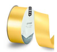 Vaessen Creative Cinta de Raso Oro Amarillo - 20 m x 38 mm - para Lazos, Regalos, Decoraciones, Boda, Atrapasueños y más Manualidades