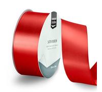 Vaessen Creative Cinta de Raso Rojo - 20 m x 38 mm - para Lazos, Regalos, Decoraciones, Boda, Atrapasueños y más Manualidades