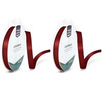 Vaessen Creative Cinta Satinada, Fabric, Rojo Oscuro, 9mm, 10 (Paquete de 2)