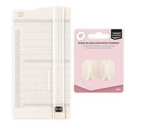 Vaessen Creative Papel con Base para Marcar de 15,2 x 30,5 cm - Cortador y Tablero de Puntuación 2 en 1 Scrapbooking, Tarjetas y Manualidades - con 2 Cuchillas de Repuesto, Marfil-Blanco, Verschiedene