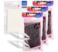 Vaessen Creative Cuentas para Planchar Negras 3300 Piezas - Maxi Pack con Papel para Planchar y Pinzas para Manualidades, Creaciones DIY, Bisutería, Llaveros y Decoración
