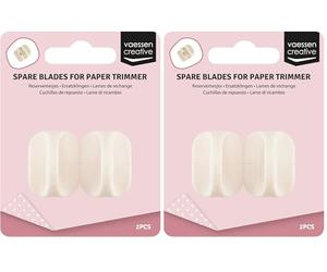 Vaessen Creative Ersatzklingen Papierschneidemaschine Gerade Klinge, Hoja de Repuesto 2 Stück für Schneidemaschinen, plástico, weiß, 2 x 1 x 0,5 cm, Metal, Blanco, Talla única, 2 (Paquete de 2)