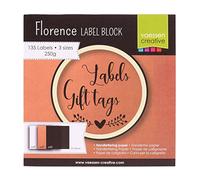 Vaessen Creative Florence Bloc de Etiquetas de Cartulina, 3 Tamaños y 3 Colores, Papel Kraft para Etiquetas de Regalos, Artesanía en Papel, Elaboración de Tarjetas y Otro Manualidades con Papel