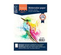 Florence Papel de Acuarela Superficie Lisa, 300 gsm, Lona, Blanco (White), A5, 15