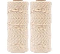 Vaessen Creative Hilo de Macramé Naturel, 200 m, 100% Algodón, Manualidades, decoración Flores, Colgante de Pared, portavelas, atrapasueños, Natural, 2 mm x 100m (Paquete de 2)