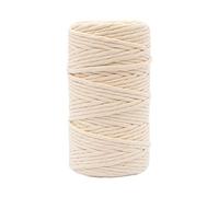Vaessen Creative Hilo de macramé Naturel, 4 mm x 100 m, 100% algodón, Disponible para Manualidades, decoración como Colgante, Colgante de Pared, portavelas, atrapasueños