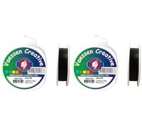 Vaessen Creative Hilo de Nylon Negro, 0.25mm, Carrete 50m, No elástico, para Coser, Enhebrar Cuentas, Decoración Colgante y Manualidades DIY (3905-202) (Paquete de 2)