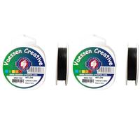 Vaessen Creative Hilo de Nylon Negro, 0.4mm, Carrete 50m, No elástico, para Coser, Enhebrar Cuentas, Decoración Colgante y Manualidades DIY (Paquete de 2)