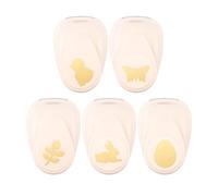 Vaessen Creative Juego de perforadoras, troqueladoras de Pascua con conejo, huevo, hoja, pollitos y mariposa, 2,5 cm, 5 unidades, hasta 250 g/m², para manualidades con papel y scrapbooking