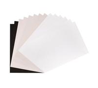 Vaessen Creative Papel Acuarela A4 Set - 14 Hojas & 2 Tarjetas en Blanco | Off-White, Blanco, Negro, Liso, Textura, 200 g/m², 300 g/m², Dibujo, Pintar con acuarelas, Manualidades
