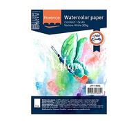 Vaessen Creative Papel de Acuarela Florence A5, Blanco Intenso, 300 GSM, Calidad de Artista, Superficie Texturizada, 15 Hojas para Pintar, Handlettering, Proyectos de Arte (2911-4002)