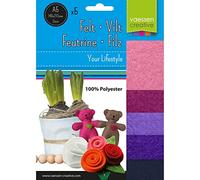 Vaessen Creative Paquete de Hojas de Tela de Fieltro, Rosa/Morado, Talla única, 5