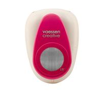 Vaessen Creative Perforadora de papel para manualidades, círculo, diámetro 6,3 cm, cortador circular para manualidades y tarjetas, 6,3 cm, blanco/rosa