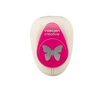 Vaessen Creative Perforadora con diseño de mariposa, 1,7 x 2,3 cm, para papel de manualidades, papel de arcilla, papel de scrapbooking o papel de decoupage, color blanco y dorado