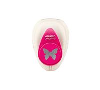 Vaessen Creative Perforadora con diseño de mariposa, 1 x 1,4 cm, para papel de manualidades, papel de arcilla, papel de scrapbooking o papel de decoupage, color blanco y dorado