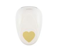 Vaessen Creative Perforadora Vieira de Corazón, 3,75 cm, 1 Unidad, hasta 160g, para Manualidades y Scrapbooking, Metal, Blanco y Rosa, maxi