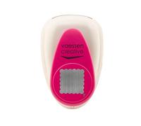 Vaessen Creative Perforadora Vieira de Cuadrada, 5 cm, 1 Unidad, Jumbo Grande, hasta 160g, para Manualidades y Scrapbooking, Blanco y Rosa