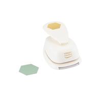 Vaessen Creative Perforadora de papel para manualidades, hexagonal, 1.5 pulgadas, para proyectos de bricolaje, álbumes de recortes, fabricación de tarjetas y más, blanco/rosa