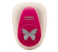 Vaessen Creative Perforadora con diseño de mariposa, 5,1 x 6,7 cm, para papel de manualidades, papel de arcilla, papel de scrapbooking o papel de decoupage, color blanco y dorado