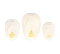 Vaessen Creative Juego de perforadoras, diseño de Navidad, con copo de nieve, estrella, árbol de Navidad, 1,6 cm - 3,4 cm, 3 unidades, hasta 250 g/m², para manualidades con papel y scrapbooking