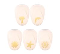 Vaessen Creative Juego de 5 troqueles con diseño de girasoles, palmeras, delfines, estrellas de mar y sol, 2,5 cm, hasta 250 g/m², para manualidades, papel y scrapbooking
