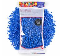 Vaessen Creative Perlas Fusibles, Azul, Set de 1100 Piezas para Manualidades DIY para Niños, Creación de Joyas, Decoraciones Hechas en Casa y Otras Ideas de Manualidades