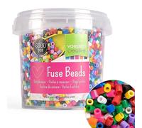 Vaessen Creative Perlas Fusibles, Mezcla de Colores, Set de 6000 Piezas DIY para Niños, Creación de Joyas, Decoraciones Hechas en Casa y Otras Ideas de Manualidades, Básicos Brillantes, 5 mm