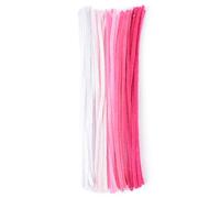 Vaessen Creative Pipe Cleaners Mix For Crafts | 8 mm x 30 cm | 50 Pieces, Synthetic Fiber, Pink, 30 x 0.8 x 0.1 cm