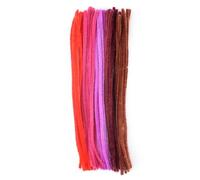 Vaessen Creative Pipe Cleaners Mix For Crafts | 8 mm x 30 cm | 50 Pieces, Synthetic Fiber, Red, 30 x 0.8 x 0.1 cm