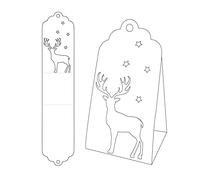 Vaessen Creative Plantilla de Corte para Caja de Regalo, Caja con Ciervos, Crea tu Propia Bolsa de Regalo, Joyero, Calendario de Adviento, Etiqueta y Otras Manualidades con Papel