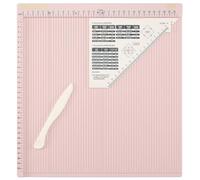Vaessen Creative Score Easy Base para Marcar en CM con Plegadera de Hueso y Guía para Hacer Tarjetas y Manualidades con Papel, Rosa, 30,5 x 30,5 cm