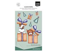 Vaessen Creative Sellos Transparentes 10 Uds-Perro, Gato & Artículos Festivos-para Manualidades, Scrapbooking, Estampado y Tarjetas de Cumpleaños-Compatibles con Bloque de Acrílico, 14,8 x 10,5 cm