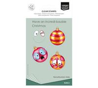 Vaessen Creative Sellos Transparentes 12 Uds - Adornos de Navidad - Sellos de Silicona para Manualidades, Scrapbooking, Estampado y Tarjetería - Compatibles con Bloque de Acrílico