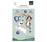 Vaessen Creative Sellos Transparentes 12 Uds-Perro, Gato & Artículos Festivos-para Manualidades, Scrapbooking, Estampado y Tarjetas de Cumpleaños-Compatibles con Bloque de Acrílico, 14,8 x 10,5 cm