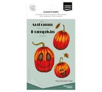 Vaessen Creative Sellos Transparentes 13 Uds - Calabazas - para Manualidades, Scrapbooking, Estampado y Tarjetas - Compatibles con Bloque de Acrílico