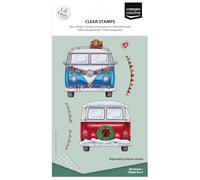 Vaessen Creative Sellos Transparentes 13uds - Autobús Hippie de Navidad
