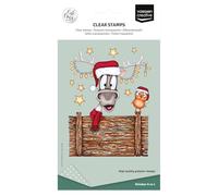 Vaessen Creative Sellos Transparentes 14 Uds - Renos y Adornos de Navidad - Sellos de Silicona para Manualidades, Scrapbooking, Estampado y Tarjetería - Compatibles con Bloque de Acrílico