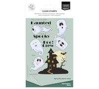 Vaessen Creative Sellos Transparentes 19 Uds - Fantasmas & Casa Encantada - para Manualidades, Scrapbooking, Estampado y Tarjetas - Compatibles con Bloque de Acrílico