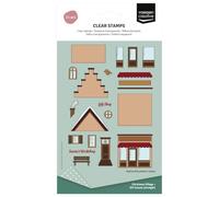 Vaessen Creative Sellos Transparentes 21 uds - Casas con Hastial Escalonado