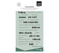 Vaessen Creative Sellos Transparentes 27 Uds - Texto Bloom & Zoom - para Manualidades, Scrapbooking, Estampado y Tarjetas - Compatibles con Bloque de Acrílico