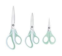 Vaessen Creative Set 3 Unidades con Mangos Ergonómicos-para Papel, Tela y Más-Manualidades, Material Escolar y Papeleria-para Zurdos y Diestros-Incluye Tijeras de precisión, Menta, Varios