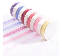 Vaessen Creative Set de Cinta Organza, Baby Pink, Mix de 6 Colores, 6mm x 2m, Bordes Tejidos para Hacer Tarjetas, Scrapbooking, Envoltorios de Regalo, Regalos para una Bebé, Regalos de Bautizo y más