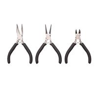 Vaessen Creative Set of 3 Pliers for Jewellery Making and DIY Crafts - Round Nose, Bent Nose, Side Cutter