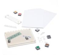 Vaessen Creative Stamp Easy Pro Kit de Inicio - Plataforma de Estampación con Sellos Transparentes, Almohadillas de Tinta y Papel Acuarela - Herramienta para Tarjetas de Navidad y Scrapbooking