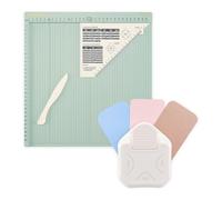 Vaessen Creative Tablero de Puntuación Score Easy 30,5 x 30,5 cm y Perforadora de Esquinas 3 en 1 (4, 7, 10 mm) - Kit Scrapbooking con Base para Marcar y Troqueladora para Manualidades, Tarjetas y DIY