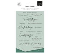 Vaessen Creative Transparentes 17 Uds-Textos de Navidad Neerlandés-Sellos de Silicona para Manualidades, Scrapbooking, Estampado y Tarjetería-Compatibles con Bloque de Acrílico, A6