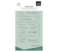 Vaessen Creative Transparentes 20 Uds-Textos de Navidad Inglés-Sellos de Silicona para Manualidades, Scrapbooking, Estampado y Tarjetería-Compatibles con Bloque de Acrílico, A6