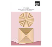 Vaessen Creative Troqueles de Corte Set - Círculos & Cuadrados - 14 Uds de 1 x 1 cm a 7 x 7 cm - para Mini Máquina - para Tarjetas, Scrapbooking, Manualidades, DIY